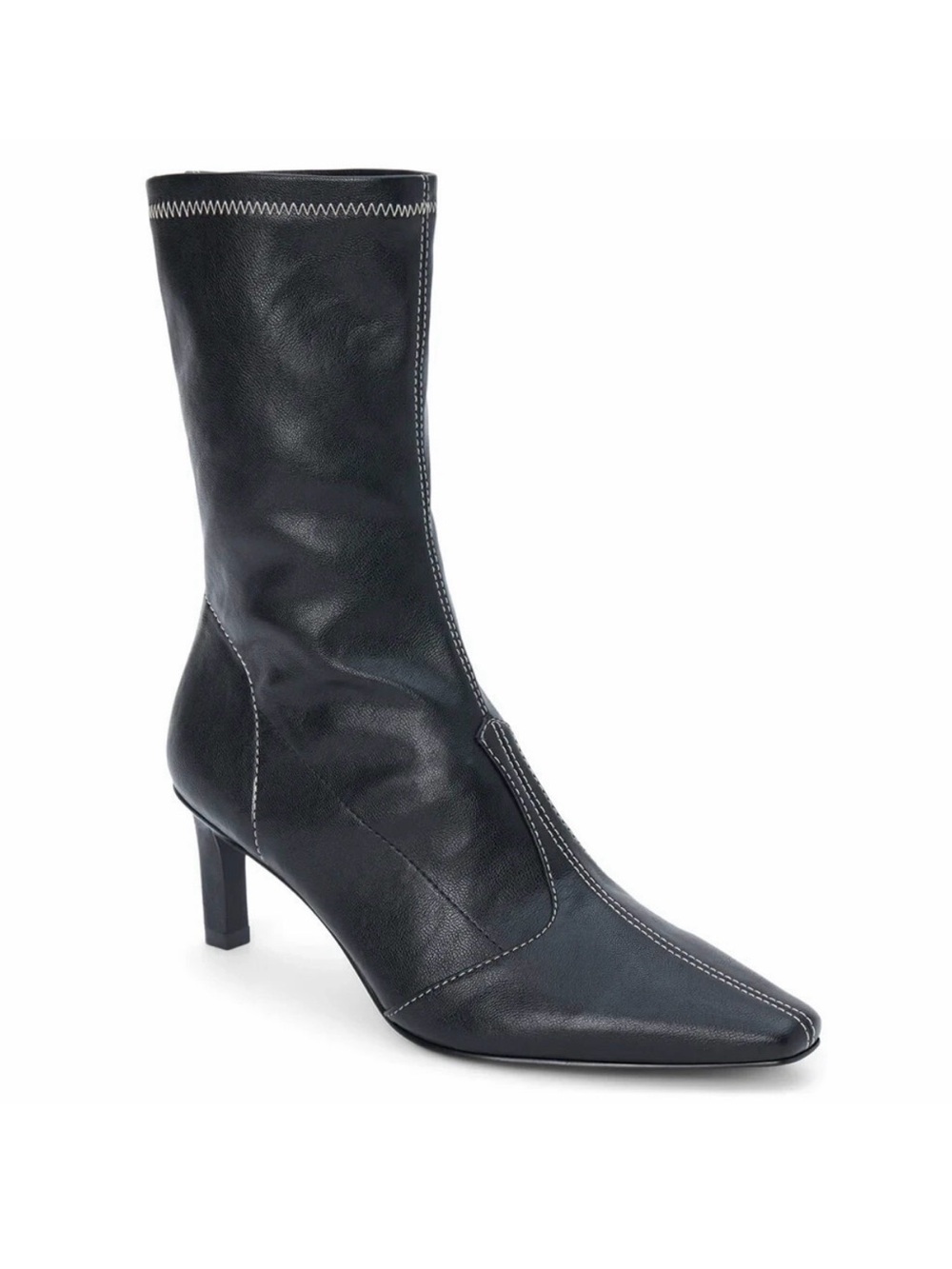 Coconuts by Matisse Black Pointed Toe Mid-Calf Heel Boot